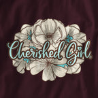 Cherished Girl Womens Long Sleeve T-Shirt Turquoise Cross