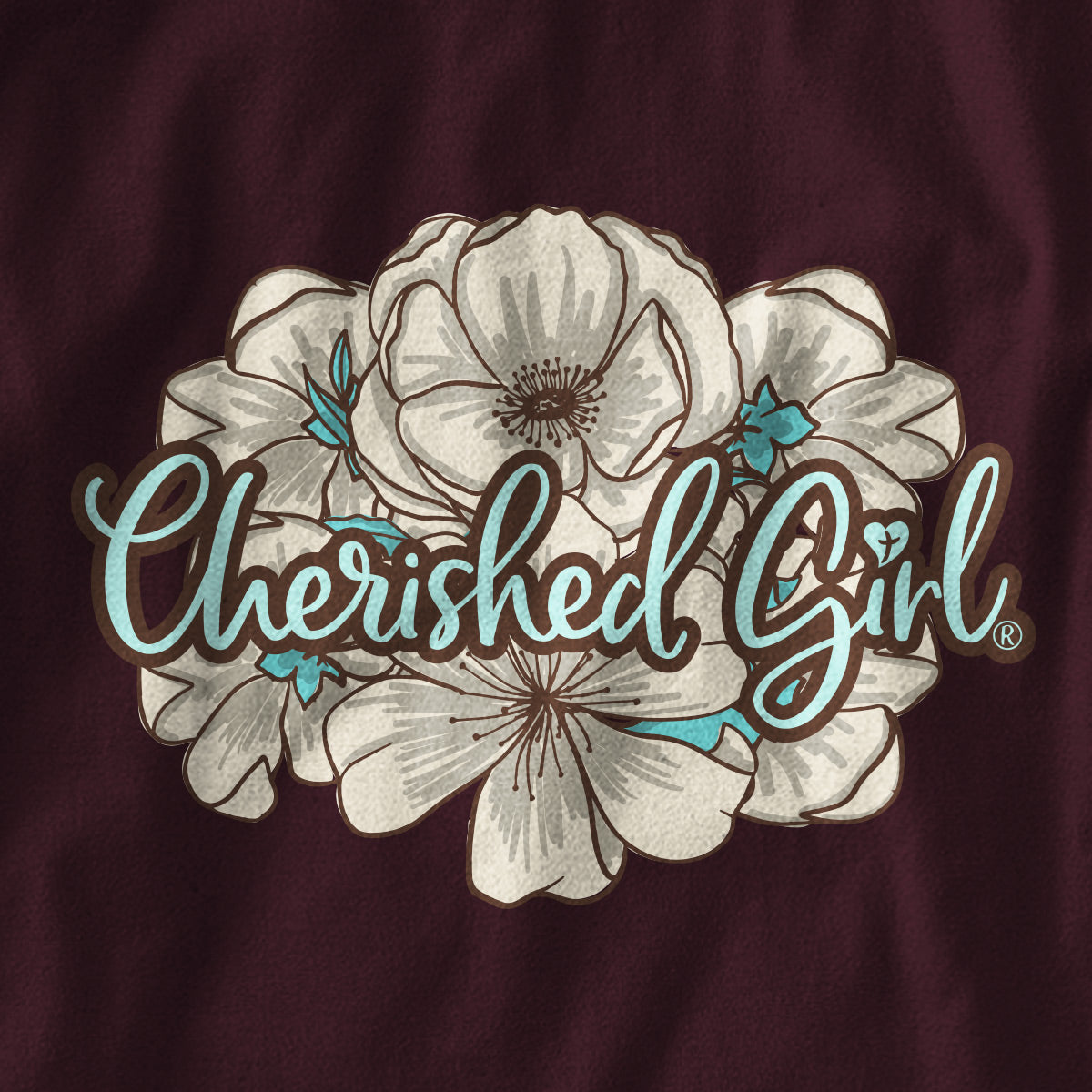 Cherished Girl Womens Long Sleeve T-Shirt Turquoise Cross