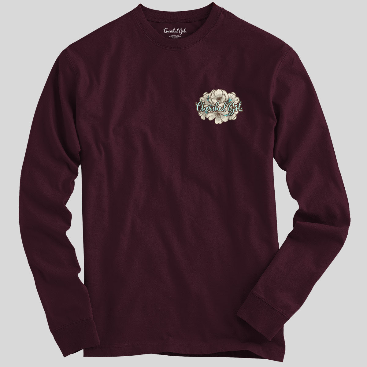 Cherished Girl Womens Long Sleeve T-Shirt Turquoise Cross Secondary image