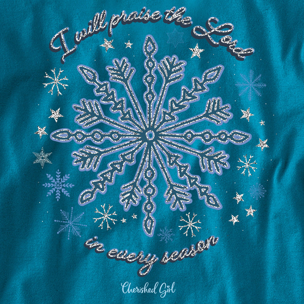 Cherished Girl Womens Long Sleeve T-Shirt Snowflake