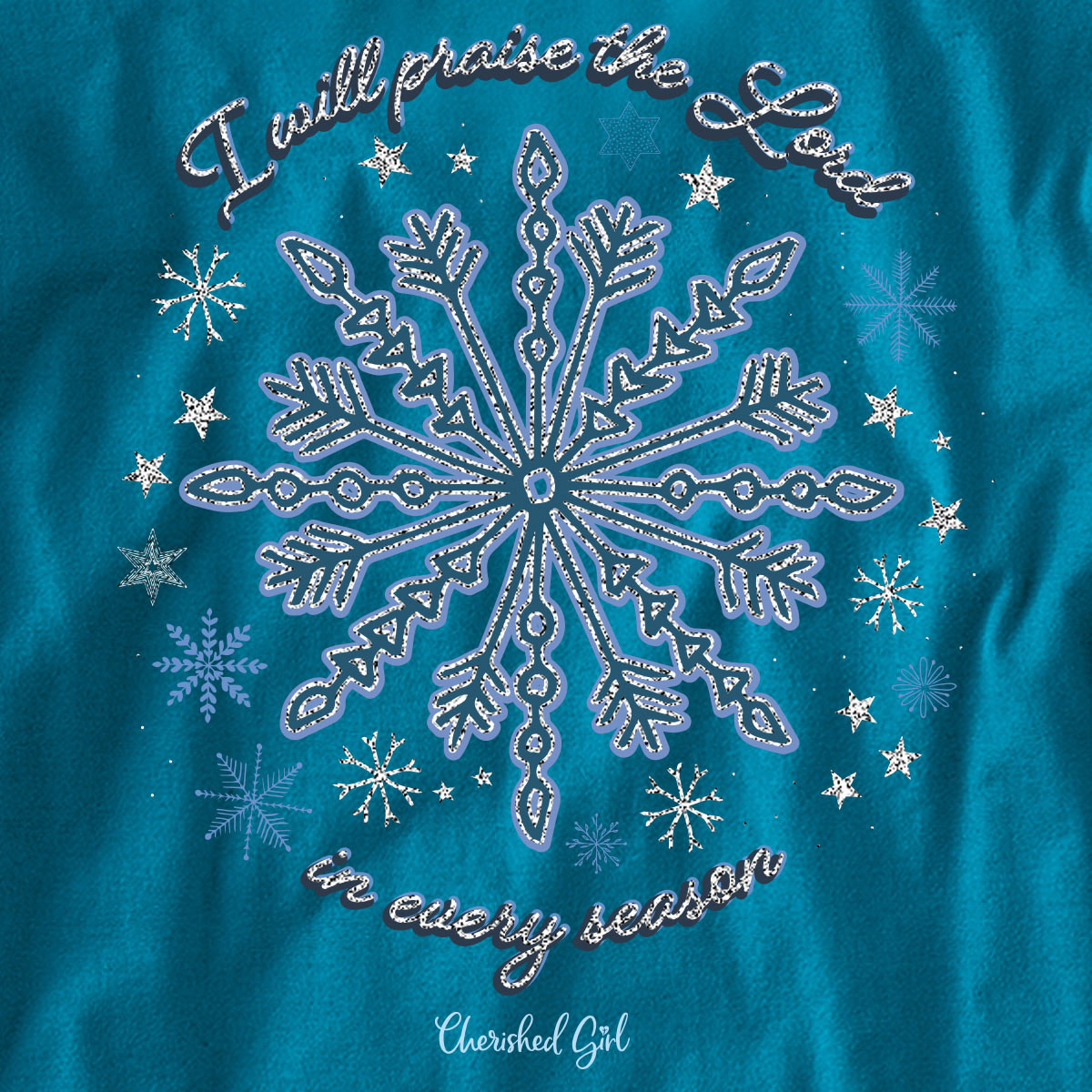 Cherished Girl Womens Long Sleeve T-Shirt Snowflake