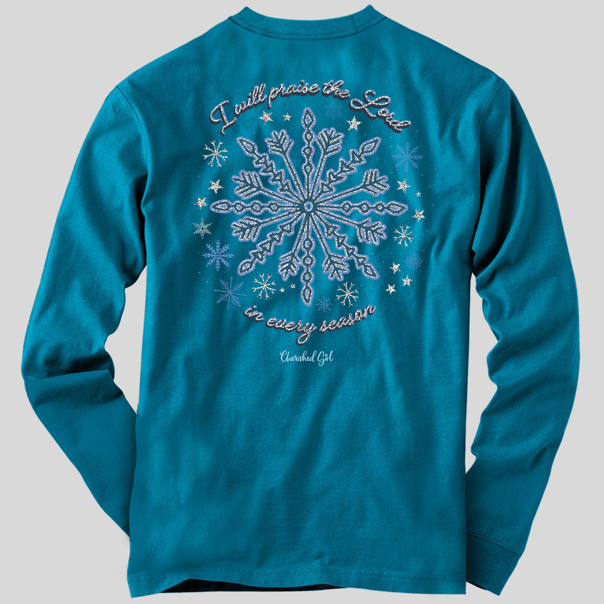 Cherished Girl Womens Long Sleeve T-Shirt Snowflake