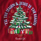 Cherished Girl Womens Long Sleeve T-Shirt Christmas Tree