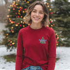 Cherished Girl Womens Long Sleeve T-Shirt Christmas Tree