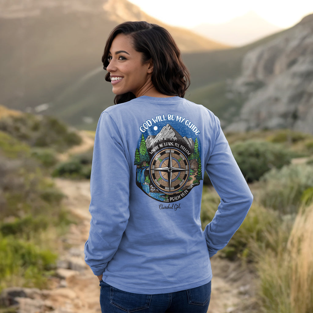 Cherished Girl Womens Long Sleeve T-Shirt Compass