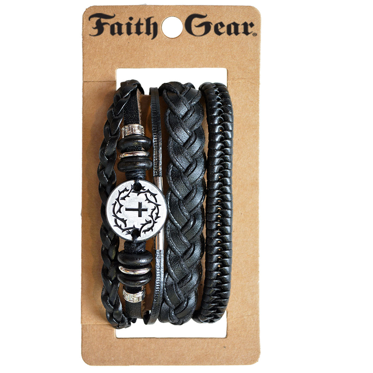 Faith Gear Crown Cross Mens Bracelet
