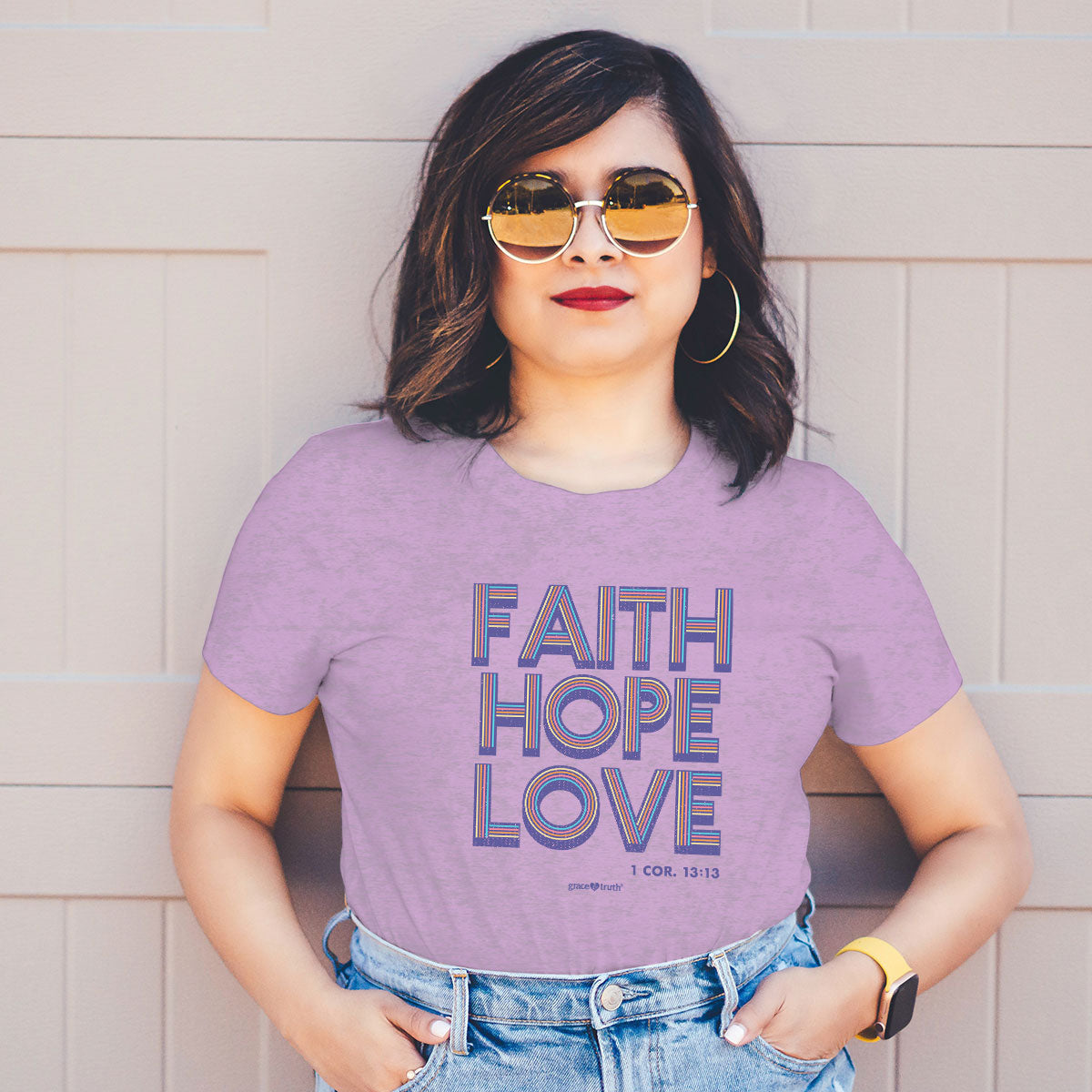 grace & truth Womens T-Shirt Faith Hope And Love