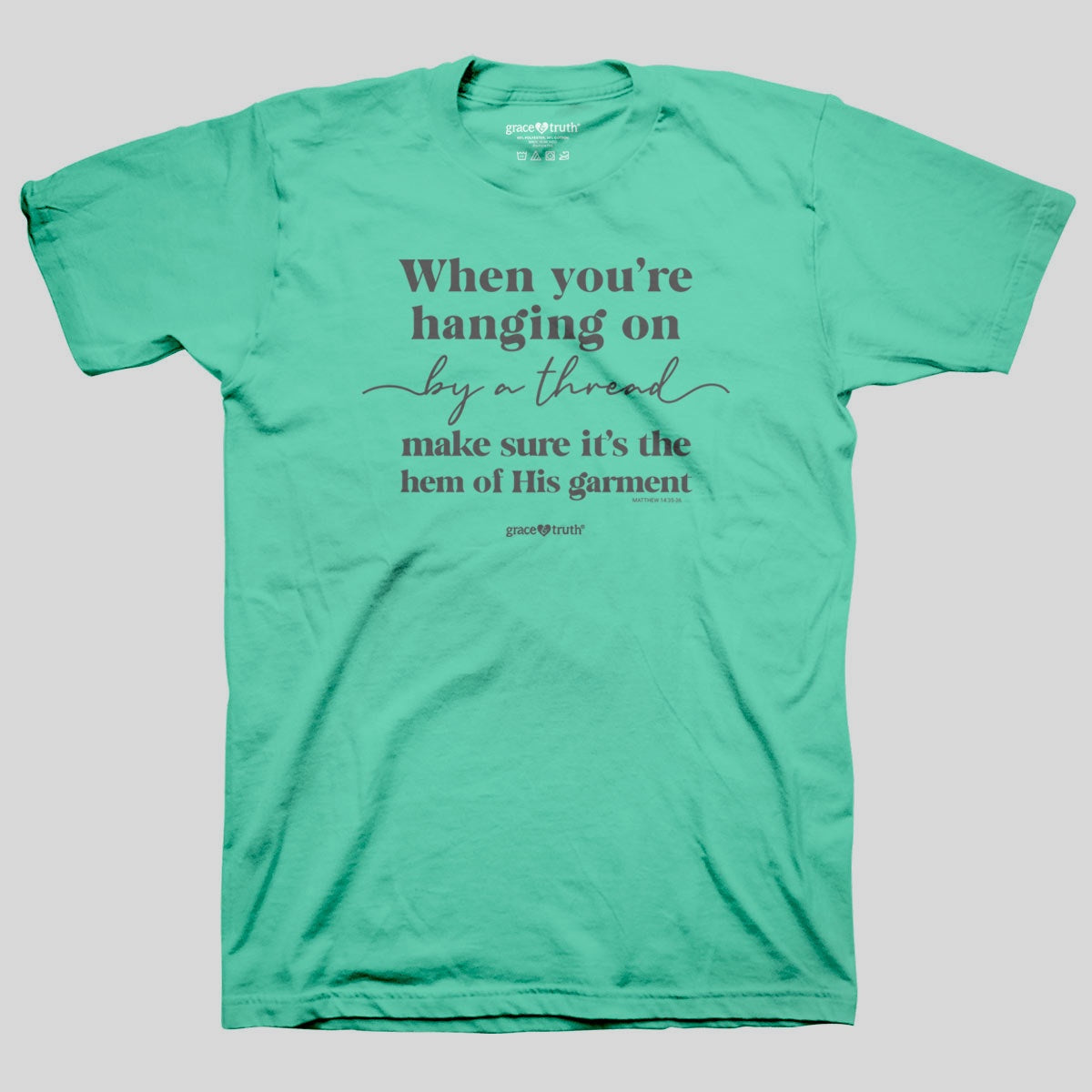 grace & truth Womens T-Shirt Hanging On By A Thread Main image