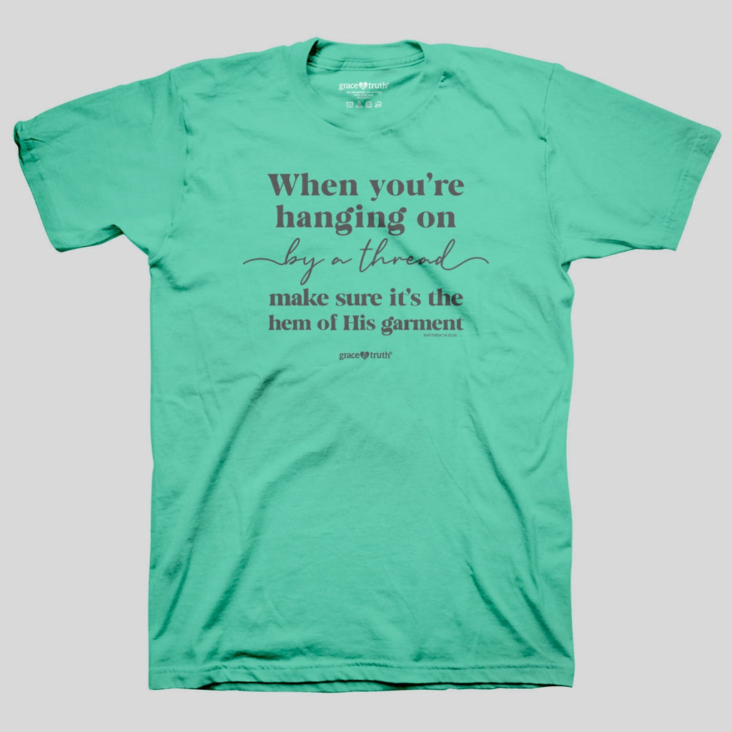 grace & truth Womens T-Shirt Hanging On By A Thread