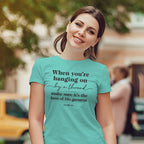 grace & truth Womens T-Shirt Hanging On By A Thread