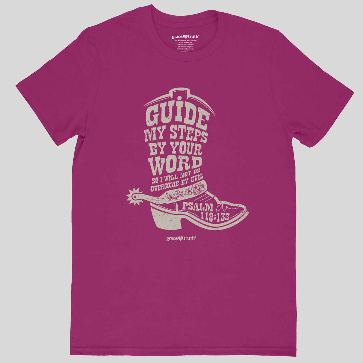 grace & truth Womens T-Shirt Cowboy Boot Guided By Bible