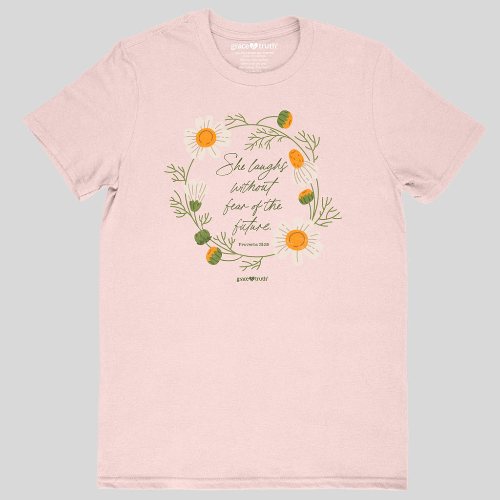 grace & truth Womens T-Shirt She Laughs Without Fear