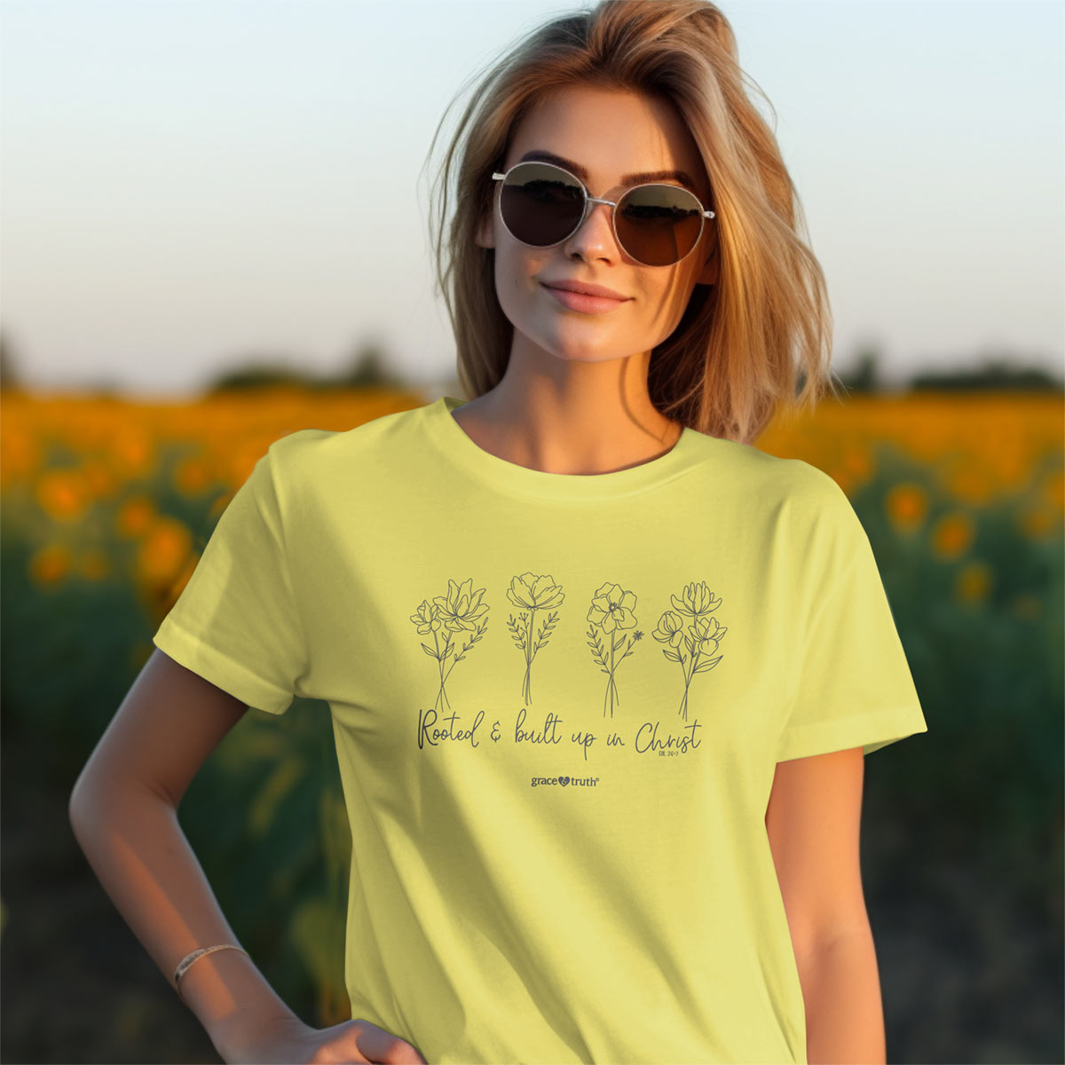 grace & truth Womens T-Shirt Rooted In Christ