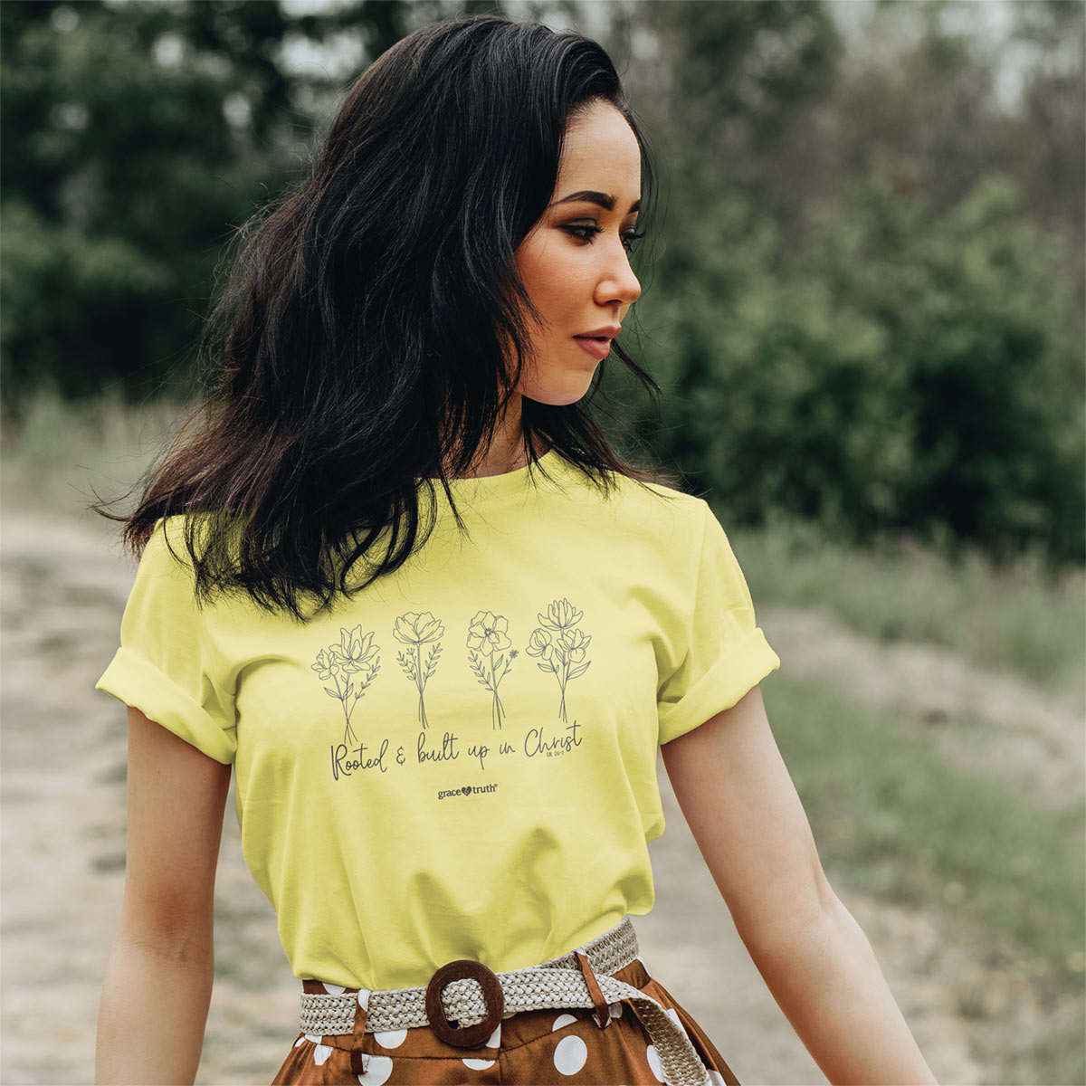 grace & truth Womens T-Shirt Rooted In Christ