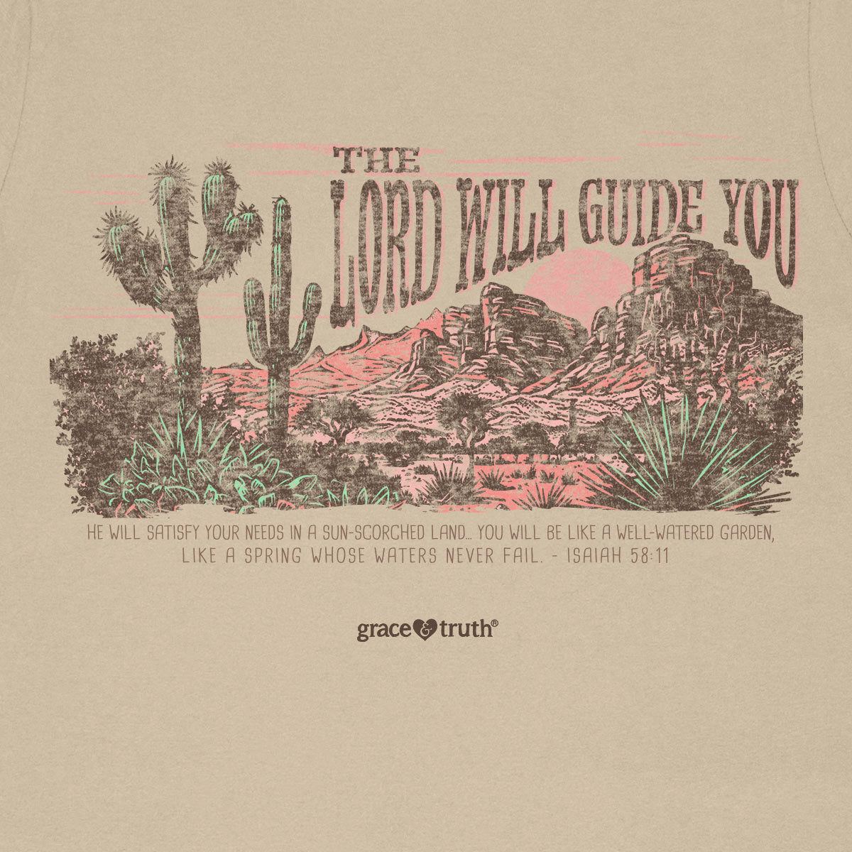 grace & truth Womens T-Shirt The Lord Will Guide You Secondary image