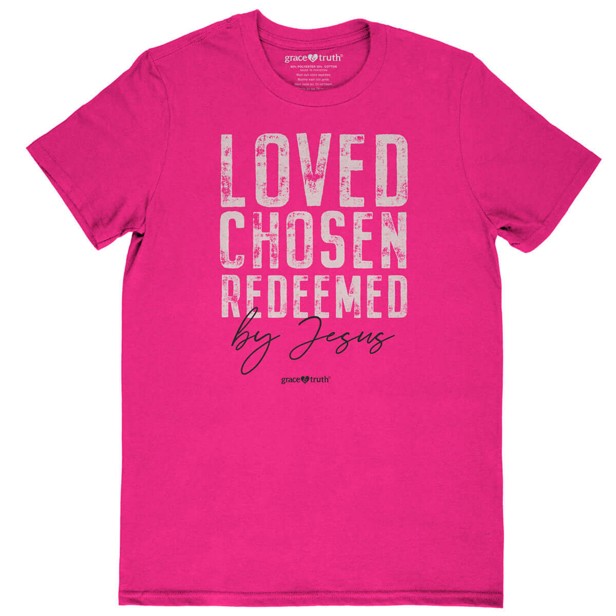 grace & truth Womens T-Shirt Redeemed By Jesus