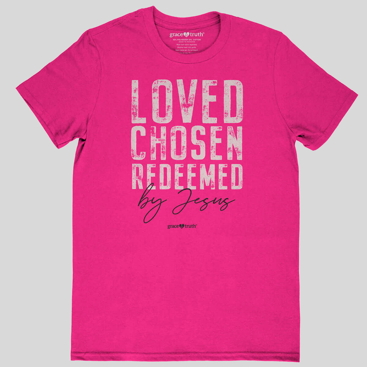 grace & truth Womens T-Shirt Redeemed By Jesus