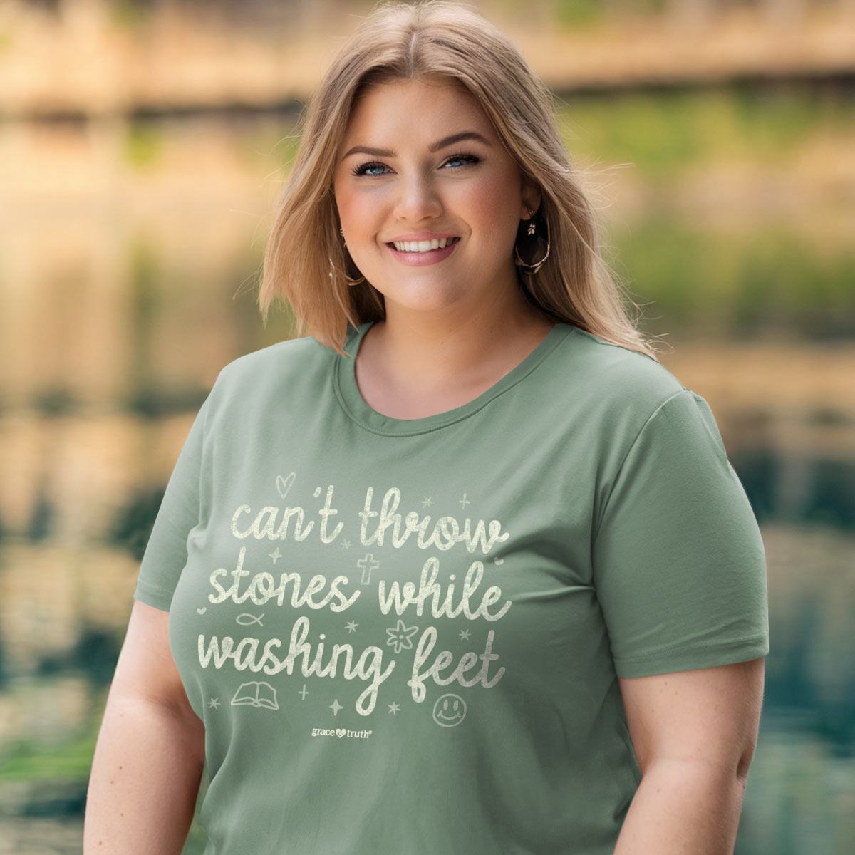 grace & truth Womens T-Shirt Stones Throw