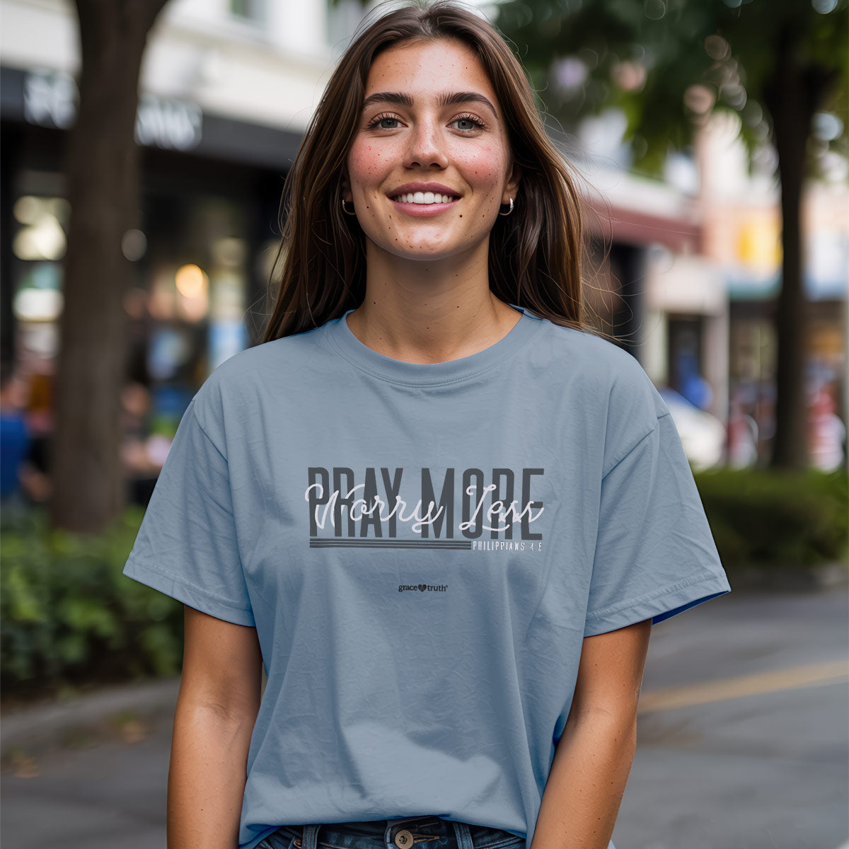 grace & truth Womens T-Shirt Pray More