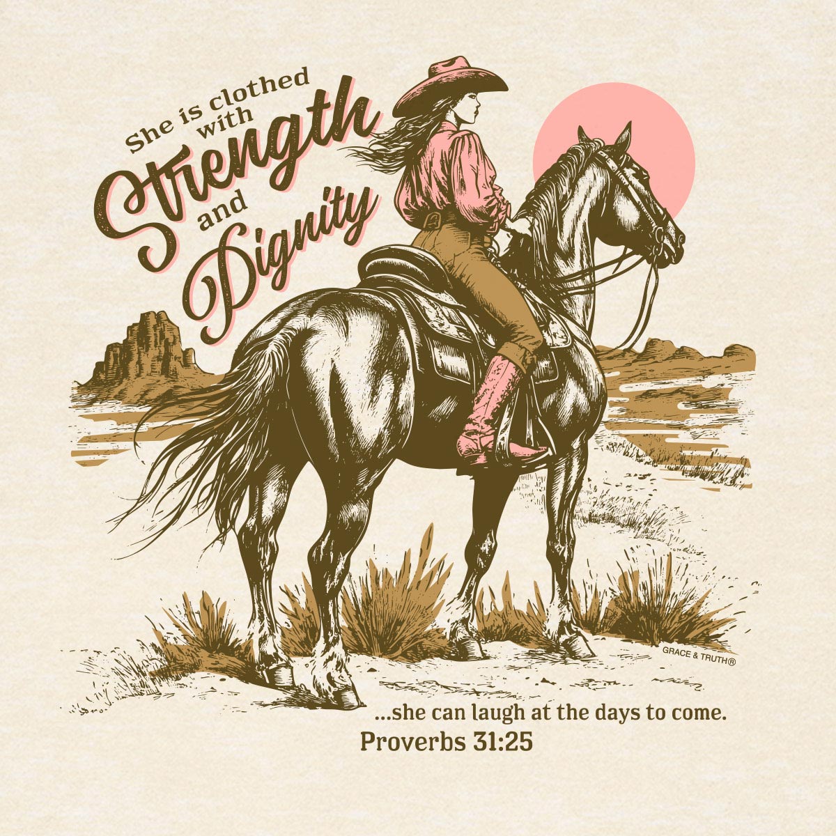 grace & truth Womens T-Shirt Cowgirl Strength Secondary image