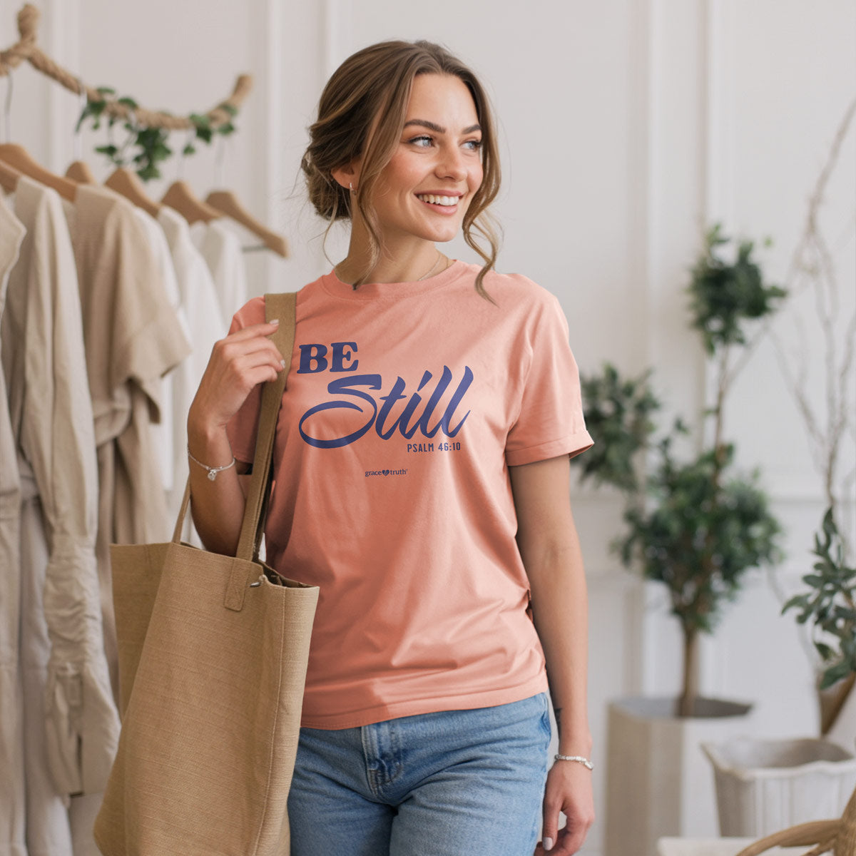 grace & truth Womens T-Shirt Be Still