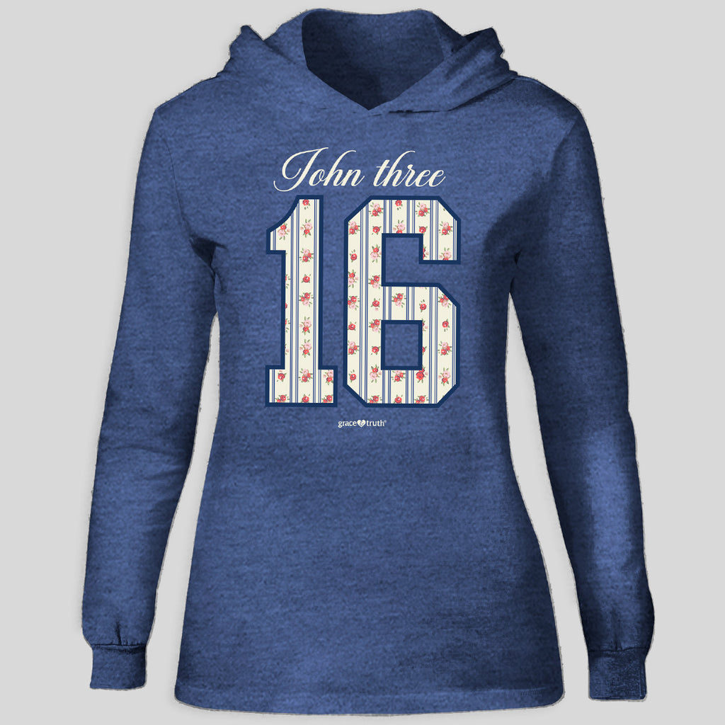 grace & truth Womens Hooded T-Shirt John 3:16
