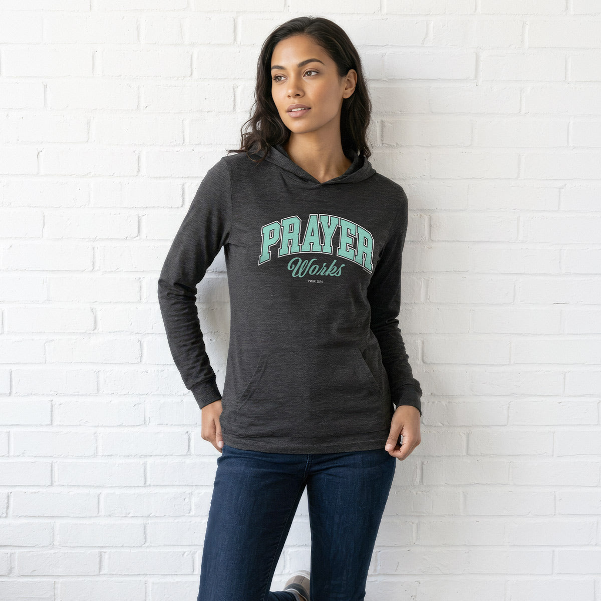 grace & truth Womens Hooded T-Shirt Prayer Works