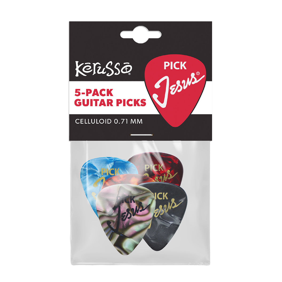 Kerusso 5 Pack Pick Jesus Guitar Picks
