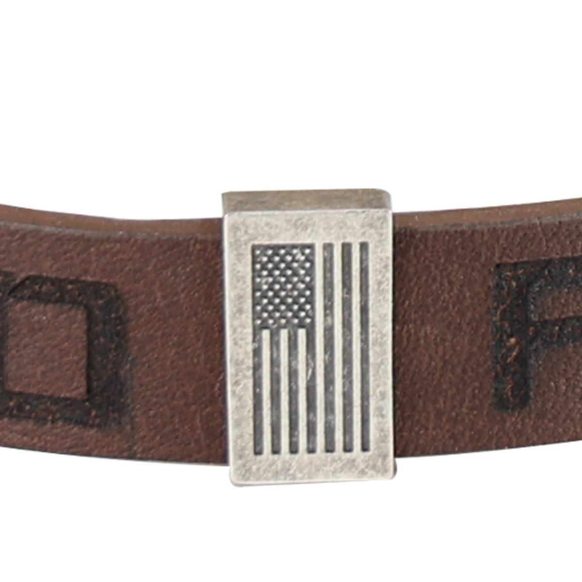 HOLD FAST Mens Bracelet Flag Snap Brown Secondary image