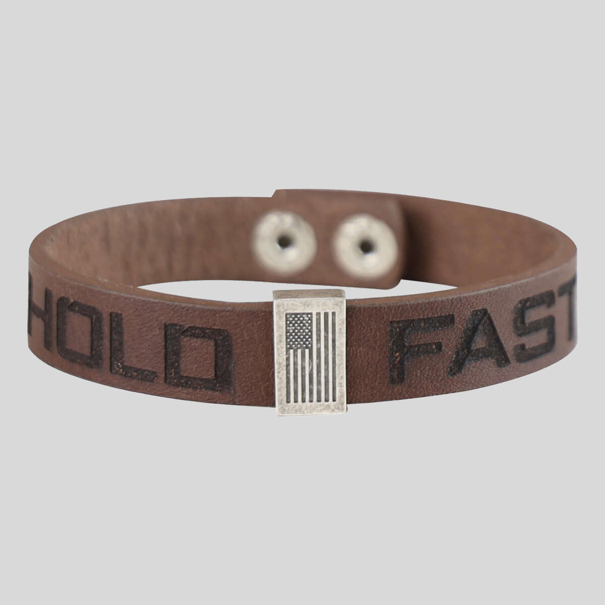 HOLD FAST Mens Bracelet Flag Snap Brown Main image