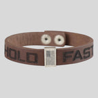 HOLD FAST Mens Bracelet Flag Snap Brown