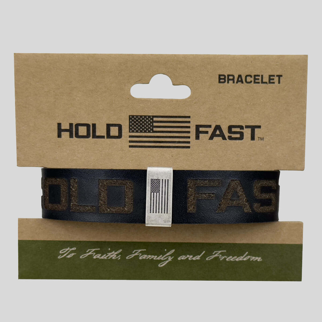 HOLD FAST Mens Bracelet Flag Snap Black