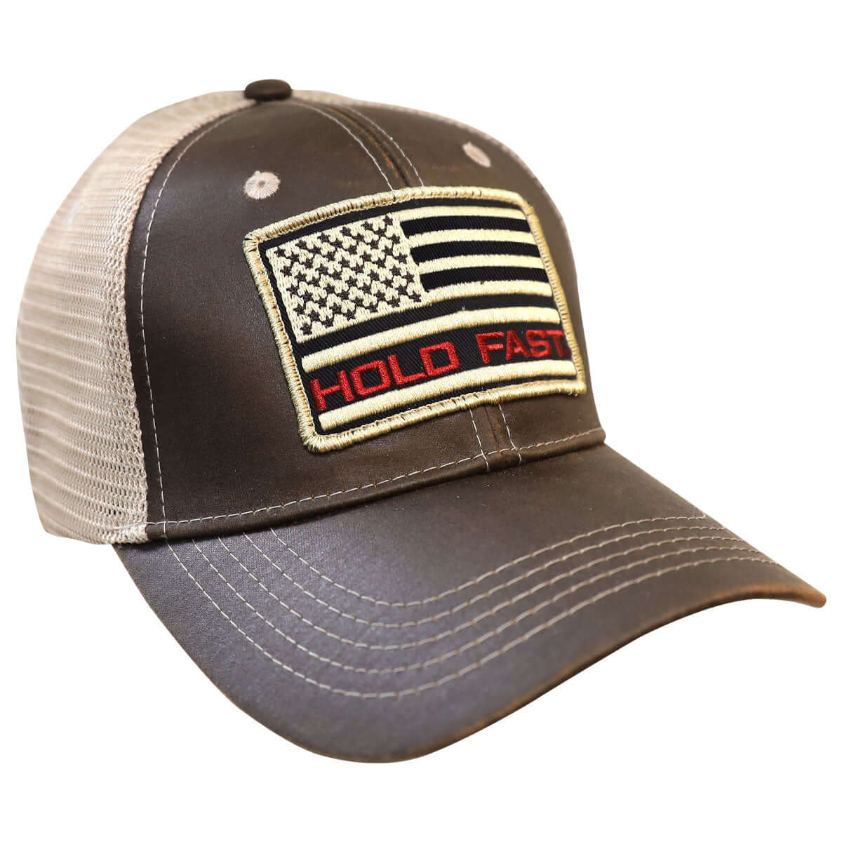 HOLD FAST Mens Cap Trucker Flag