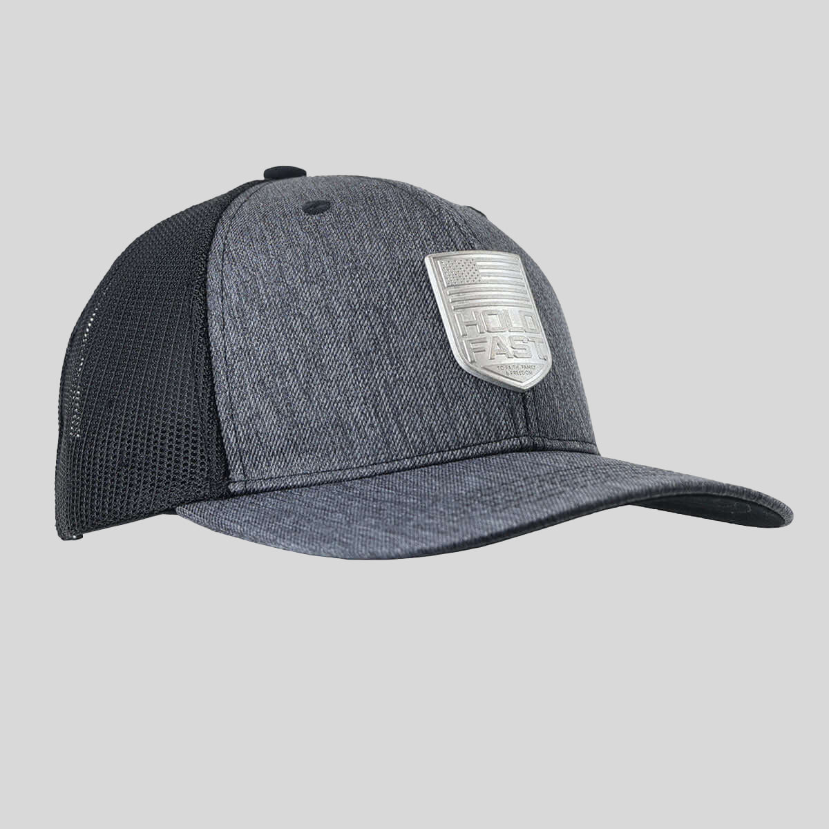 HOLD FAST Mens Cap Metal Badge