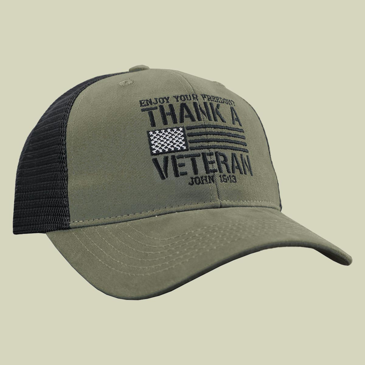 HOLD FAST Mens Cap Thank A Veteran Flag Secondary image