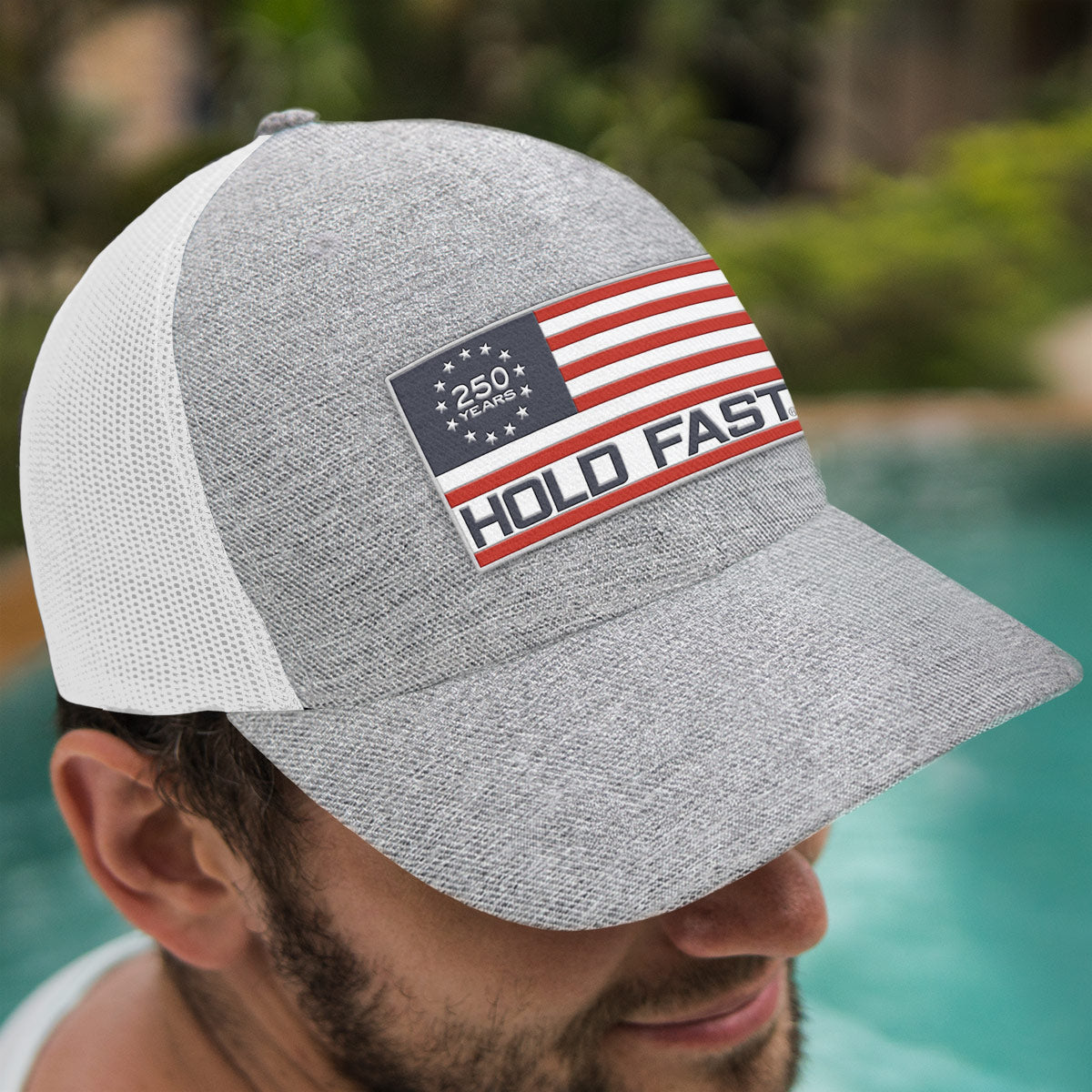 HOLD FAST Mens Cap Heathered Flag