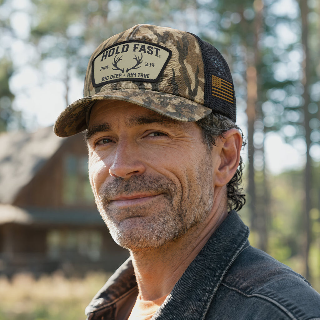 Hold Fast Mens Cap Dig Deep Antler Camo