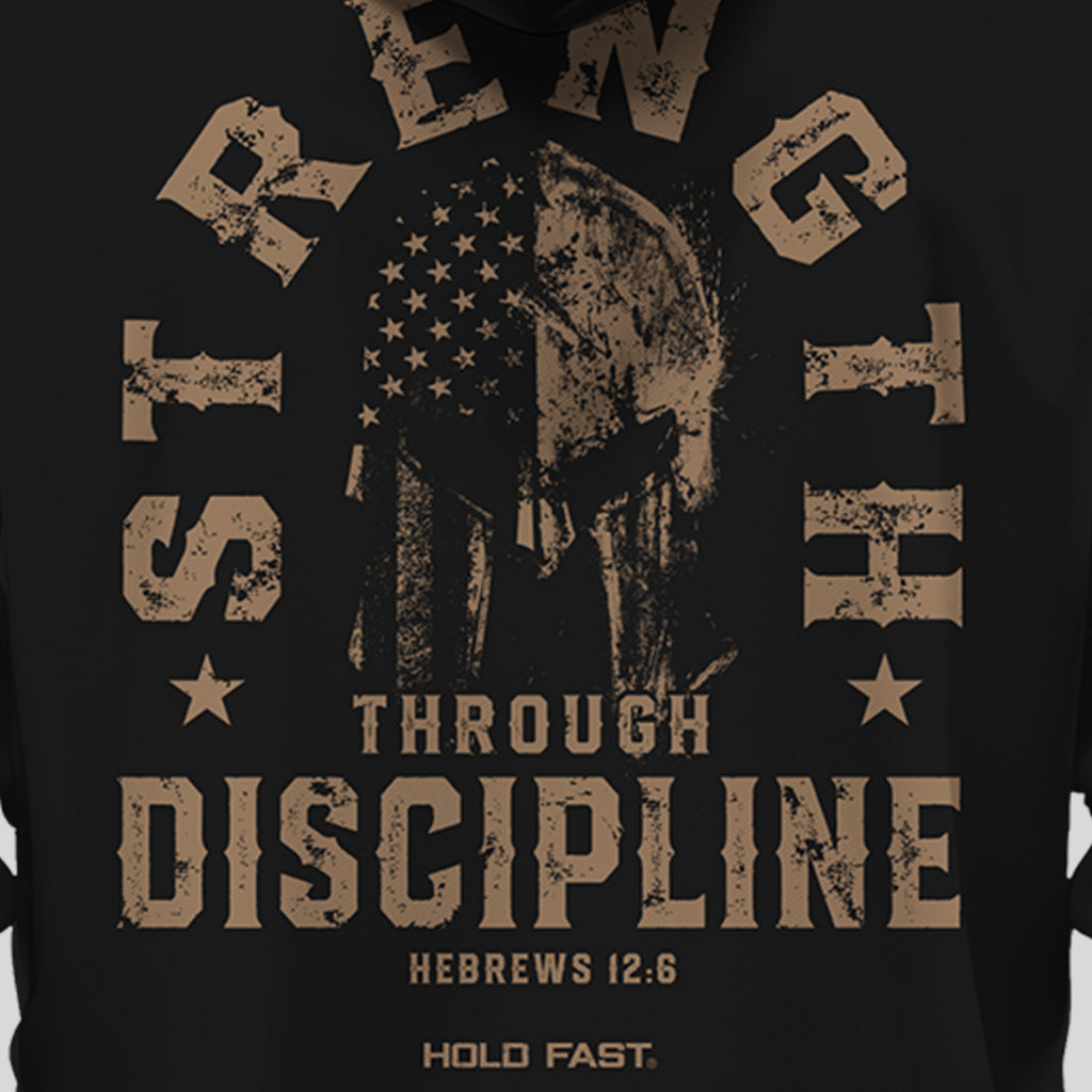 HOLD FAST Mens Hoodie Strength Through Discipline