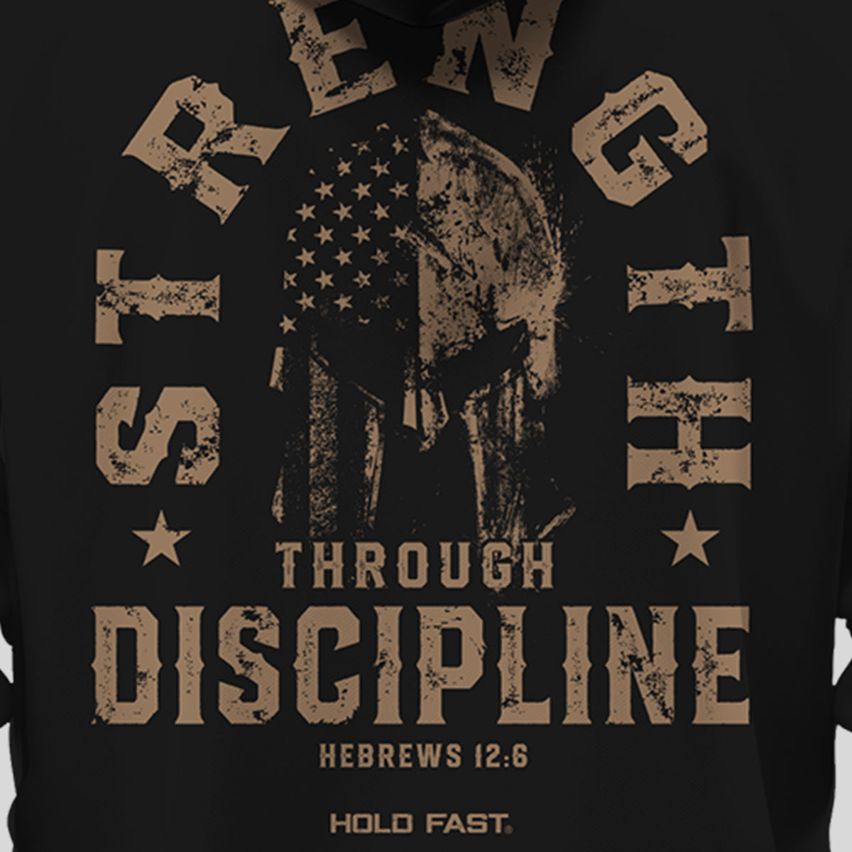 HOLD FAST Mens Hoodie Strength Through Discipline