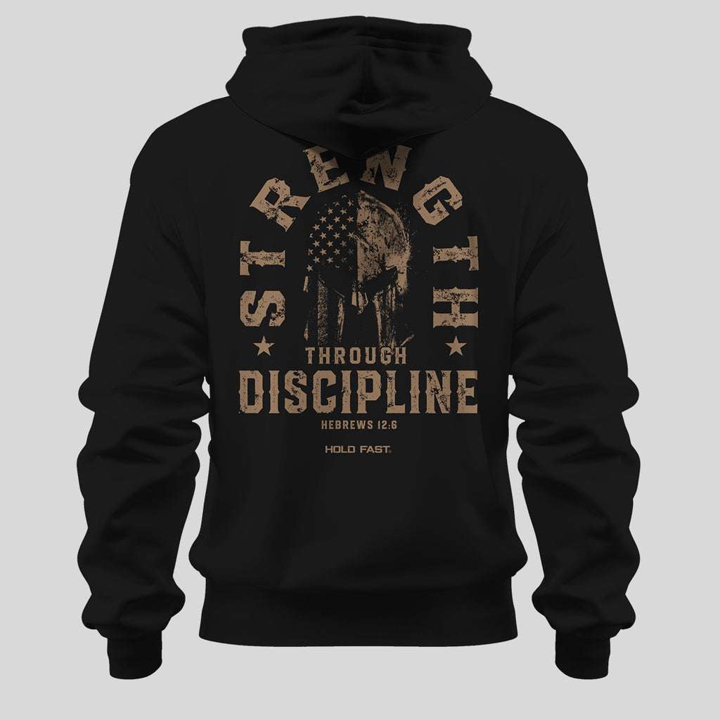 HOLD FAST Mens Hoodie Strength Through Discipline