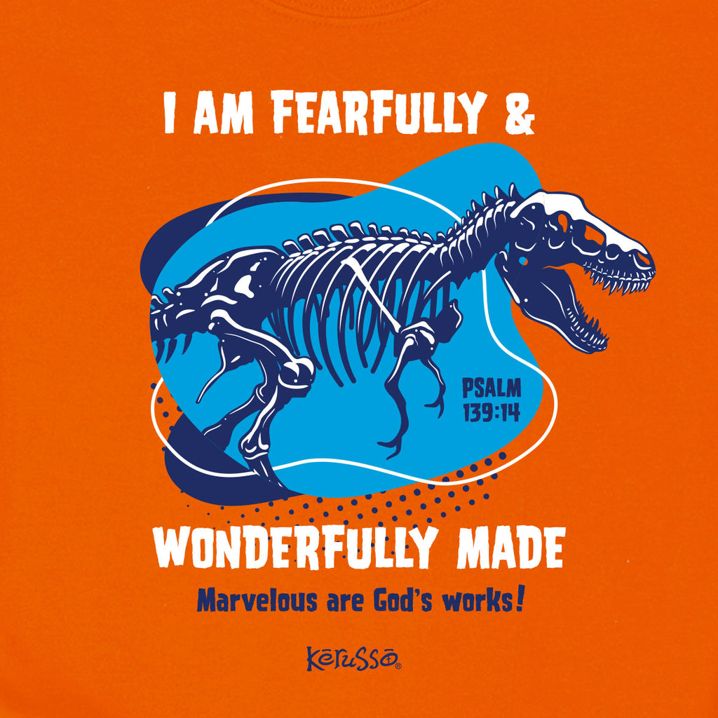 Kerusso Kids T-Shirt Wonderfully Made Dinosaur
