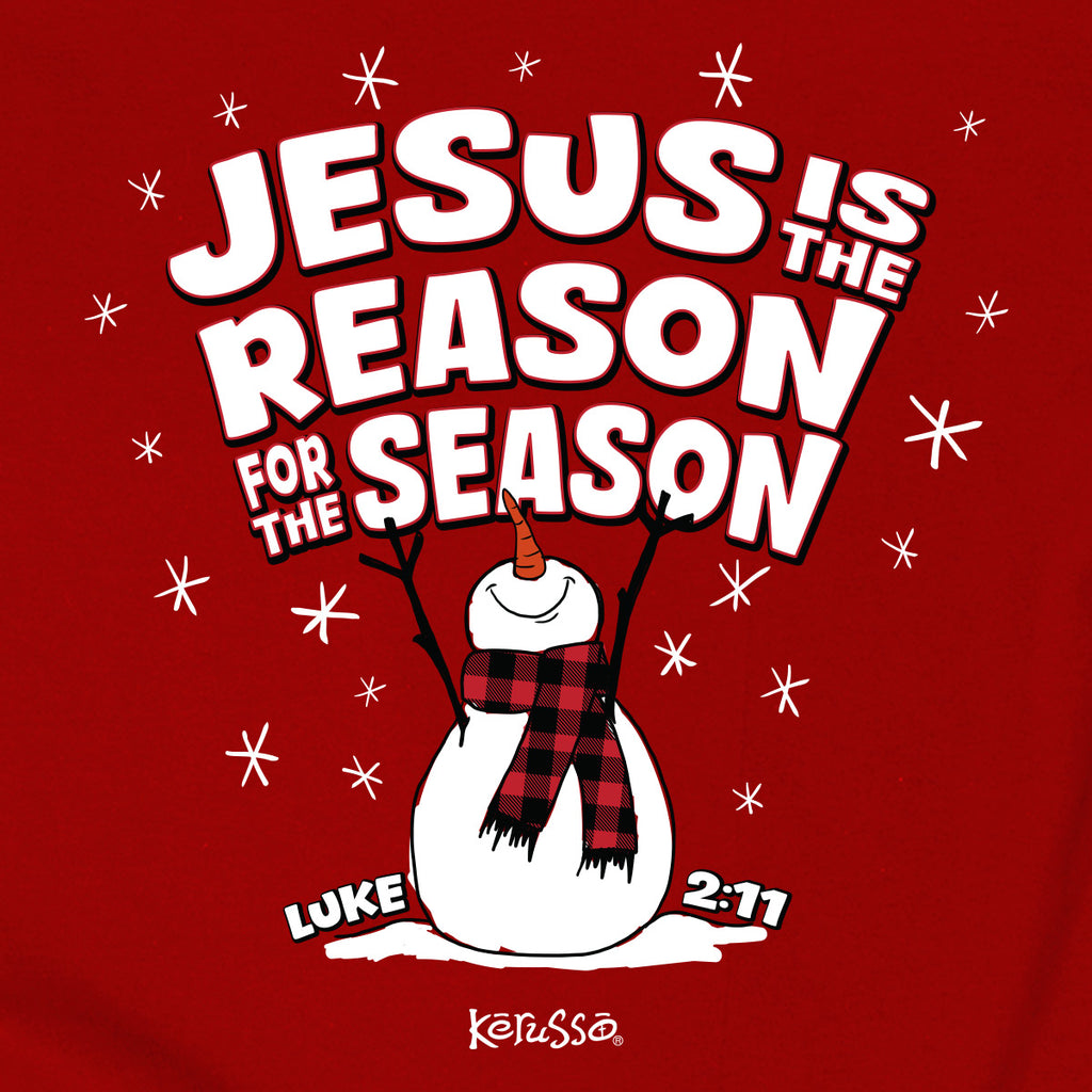 Kerusso Kids Christmas T-Shirt Jesus Is The Reason Snowman
