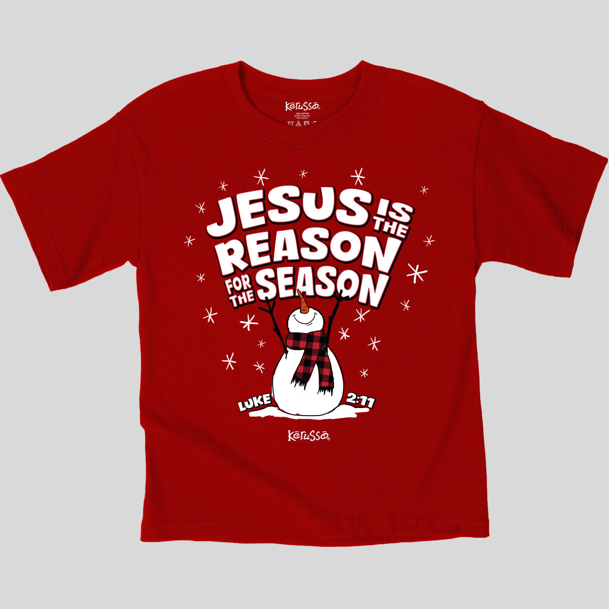 Kerusso Kids Christmas T-Shirt Jesus Is The Reason Snowman