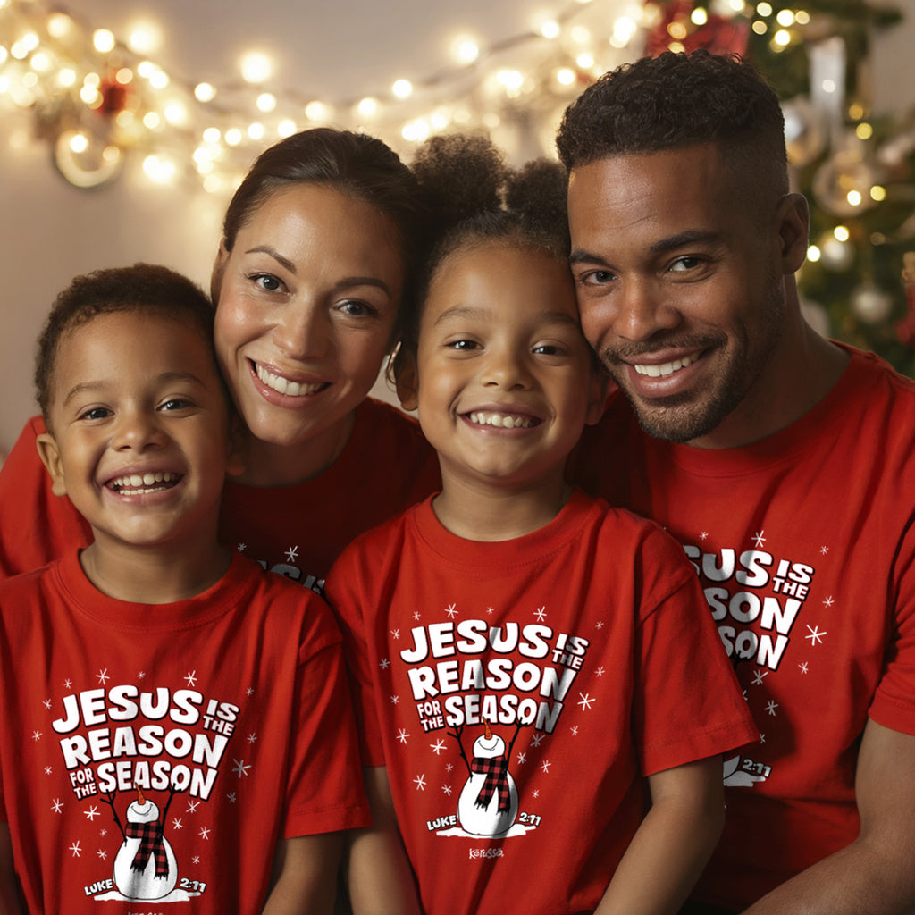 Kerusso Kids Christmas T-Shirt Jesus Is The Reason Snowman
