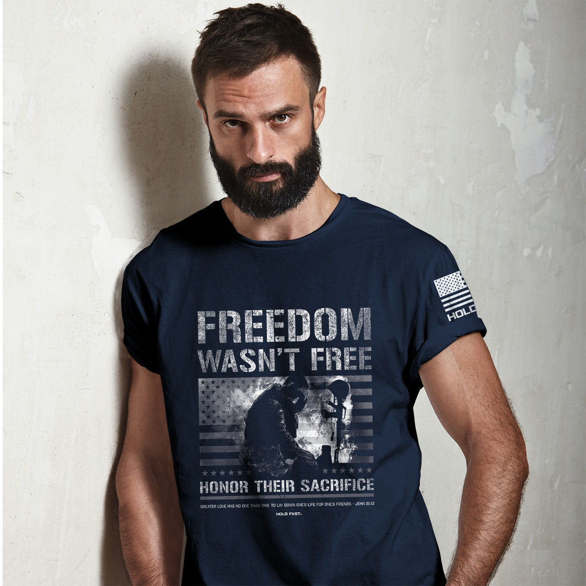 HOLD FAST Mens T-Shirt No Greater Love John 15:13