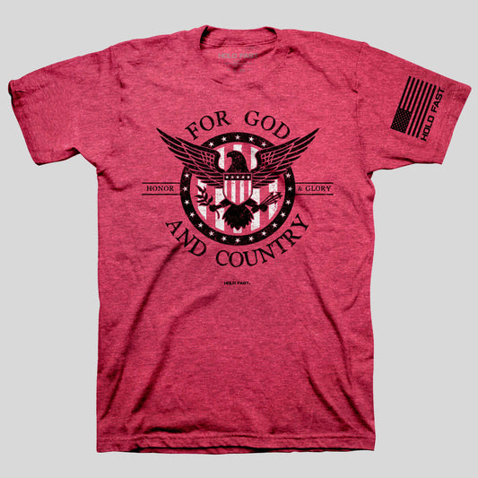 HOLD FAST Mens T-Shirt Honor And Glory God And Country