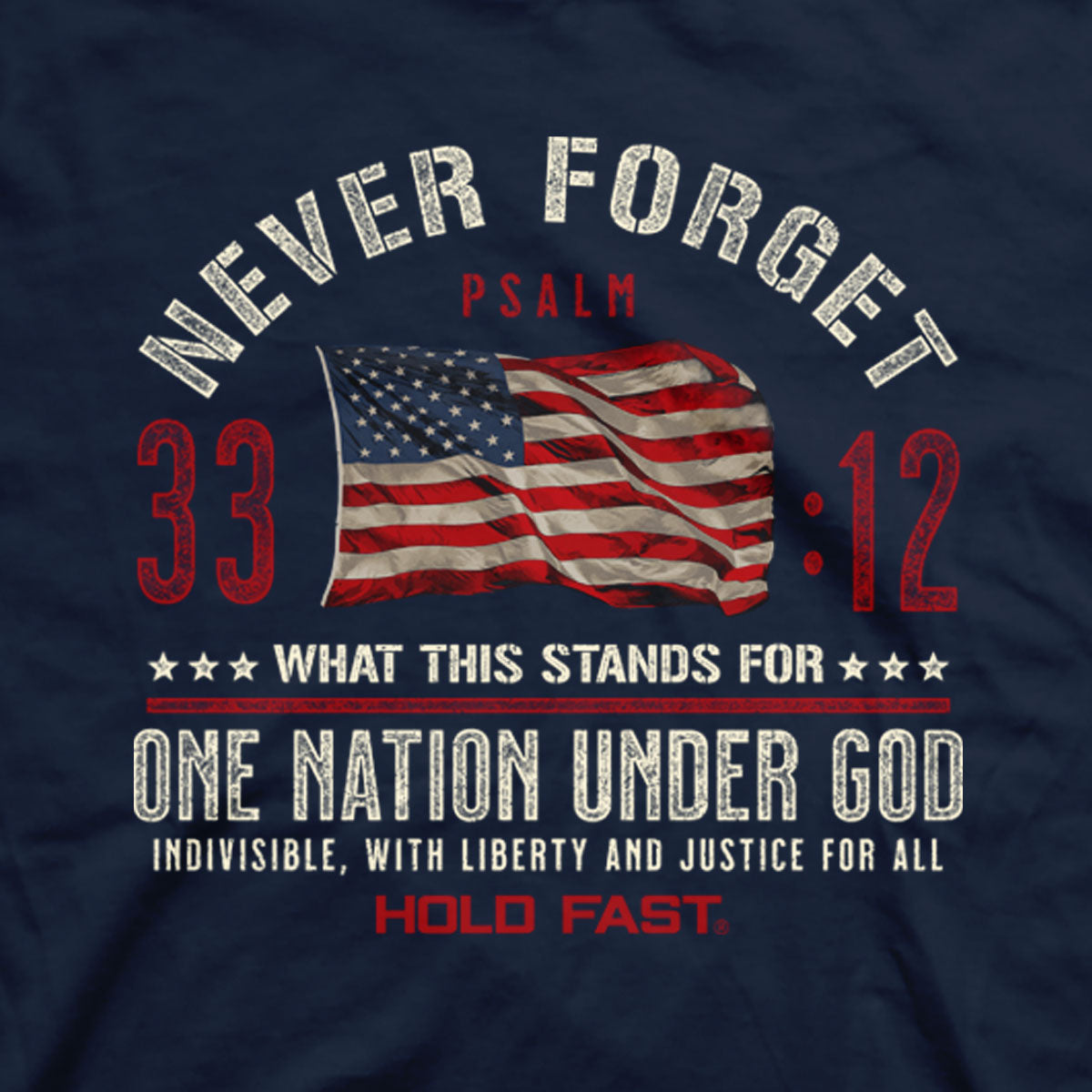 HOLD FAST Mens T-Shirt Never Forget One Nation Under God