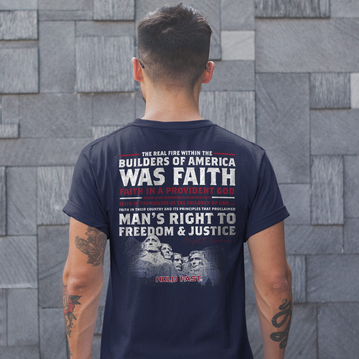 HOLD FAST Mens T-Shirt Builders Of America/Rushmore