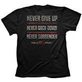 HOLD FAST Mens T-Shirt Never Back Down