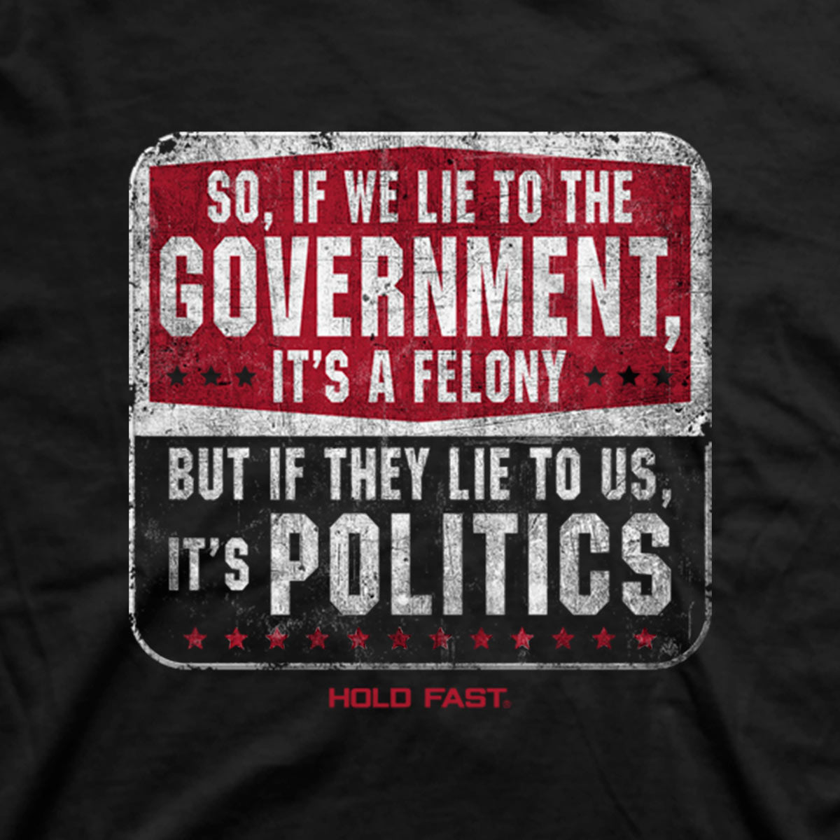 HOLD FAST Mens T-Shirt Lie Secondary image